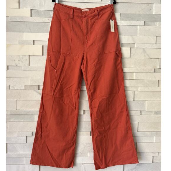 PILCRO Anthropologie NWT Painter Puddle Carpenter Wide Leg High Waist Pants 30 - Picture 2 of 8